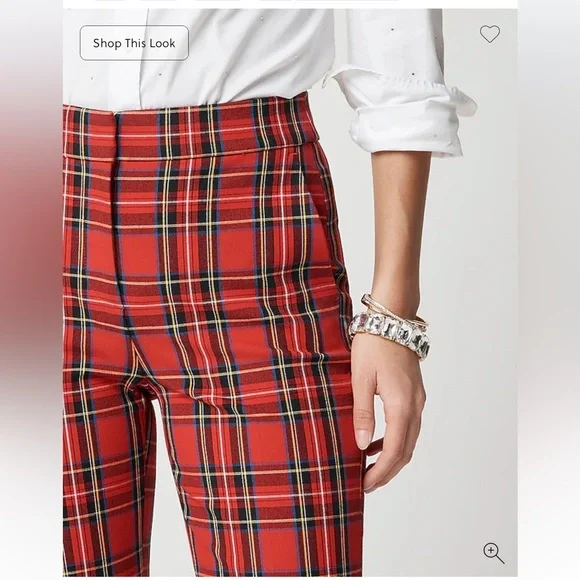 Plaid Red Women's Pants - Picture 3 of 6